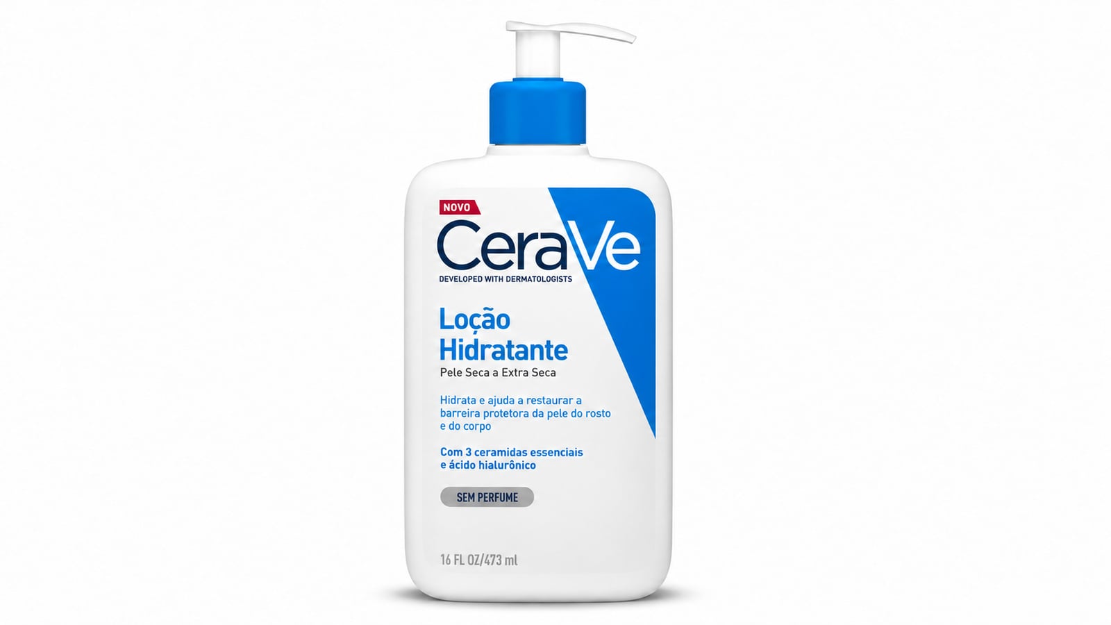 CeraVe Loção Hidratante Corporal Sem Perfume, com Ceramidas Essenciais e Ácido Hialurônico, Textura Fluida CeraVe — 473ml